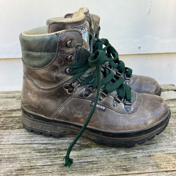 Vintage 90s Rachle of Switzerland Hiking Mountaineering Leather Lace Up Boots 6M main image 5